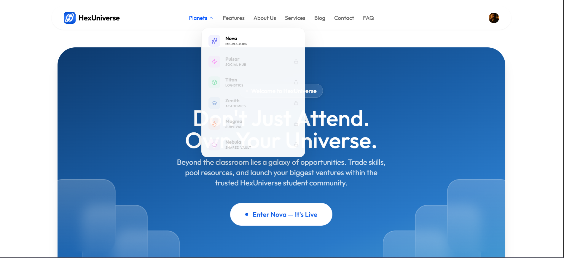 HexUniverse P2P Campus Marketplace cover